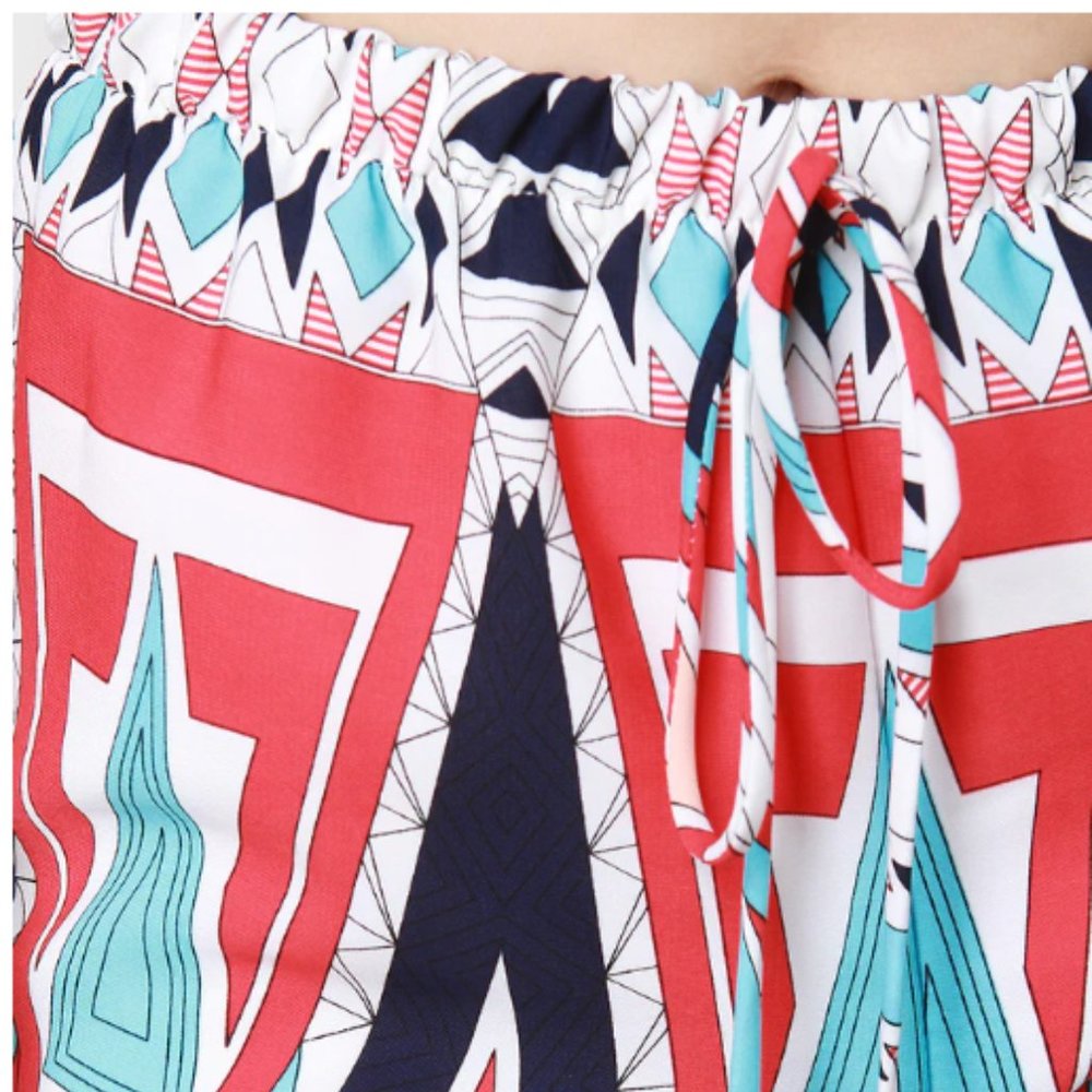 BLACK BEAD Women's Multicolor Palazzo W/ Inner Shorts Wide Leg Pants Size Medium - Picture 4 of 14